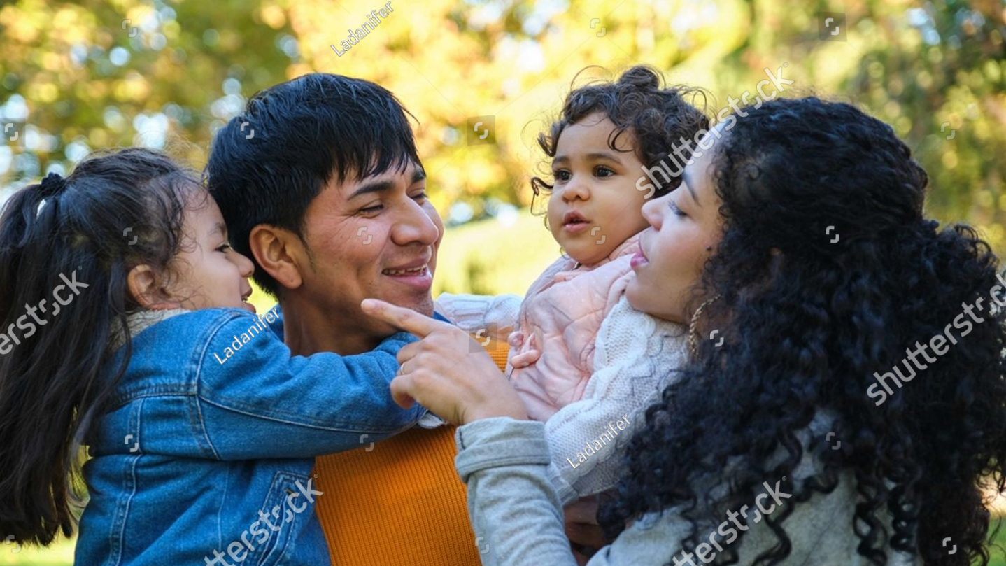 Family embracing