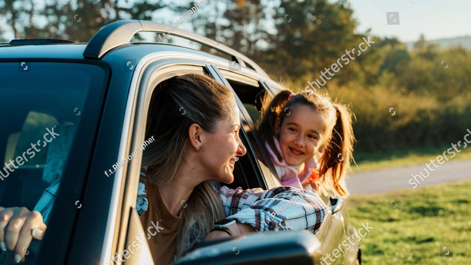 Person driving car